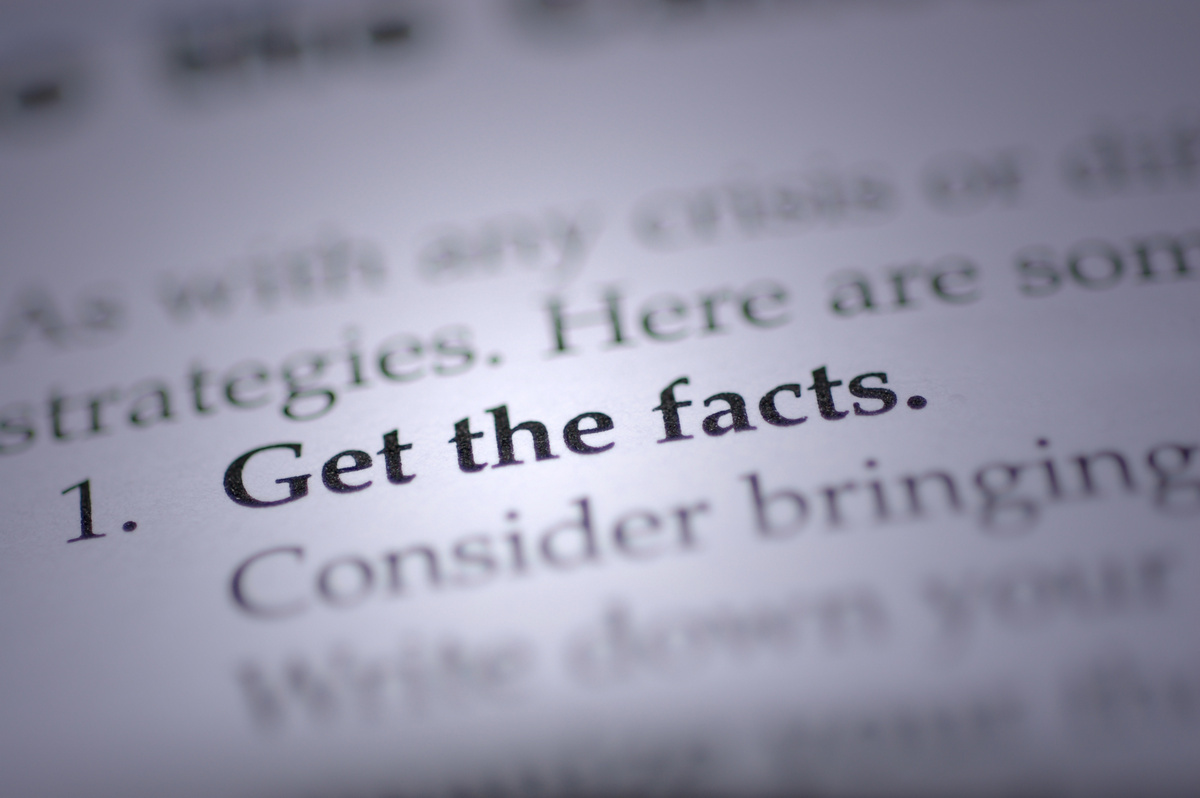 “get the facts” in focus in a book