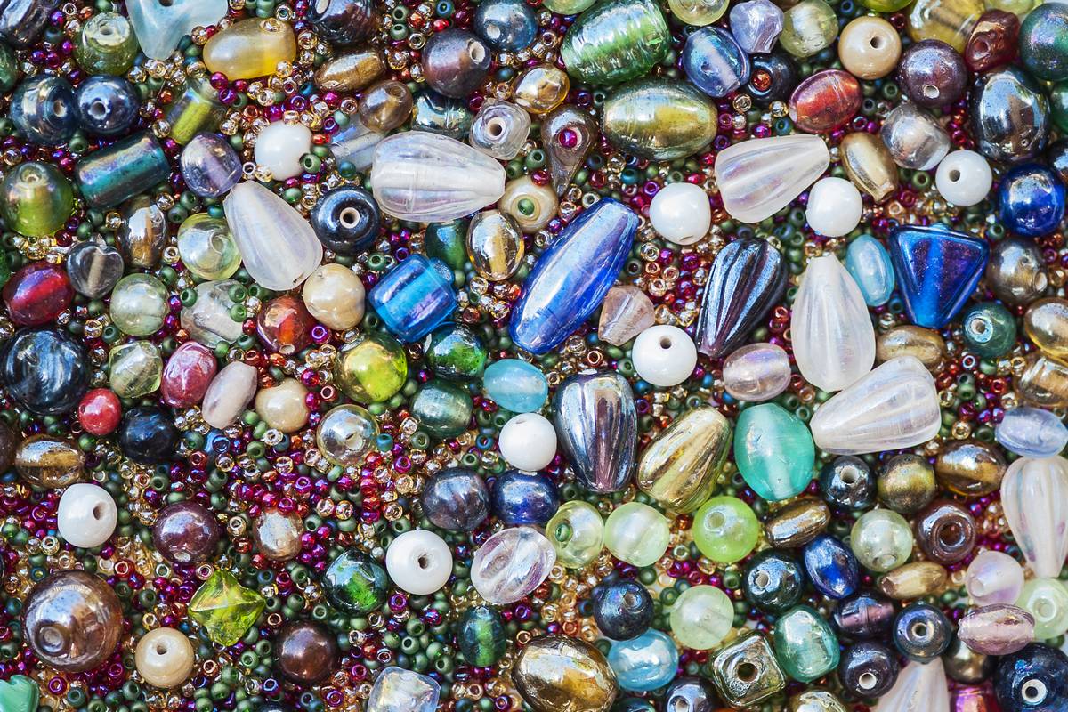 colorful beads of all sizes