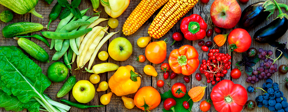 A colorful selection of fruits and vegetables