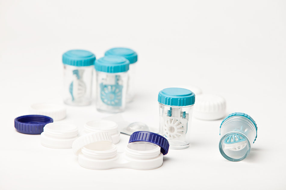 contact lens cases with solution