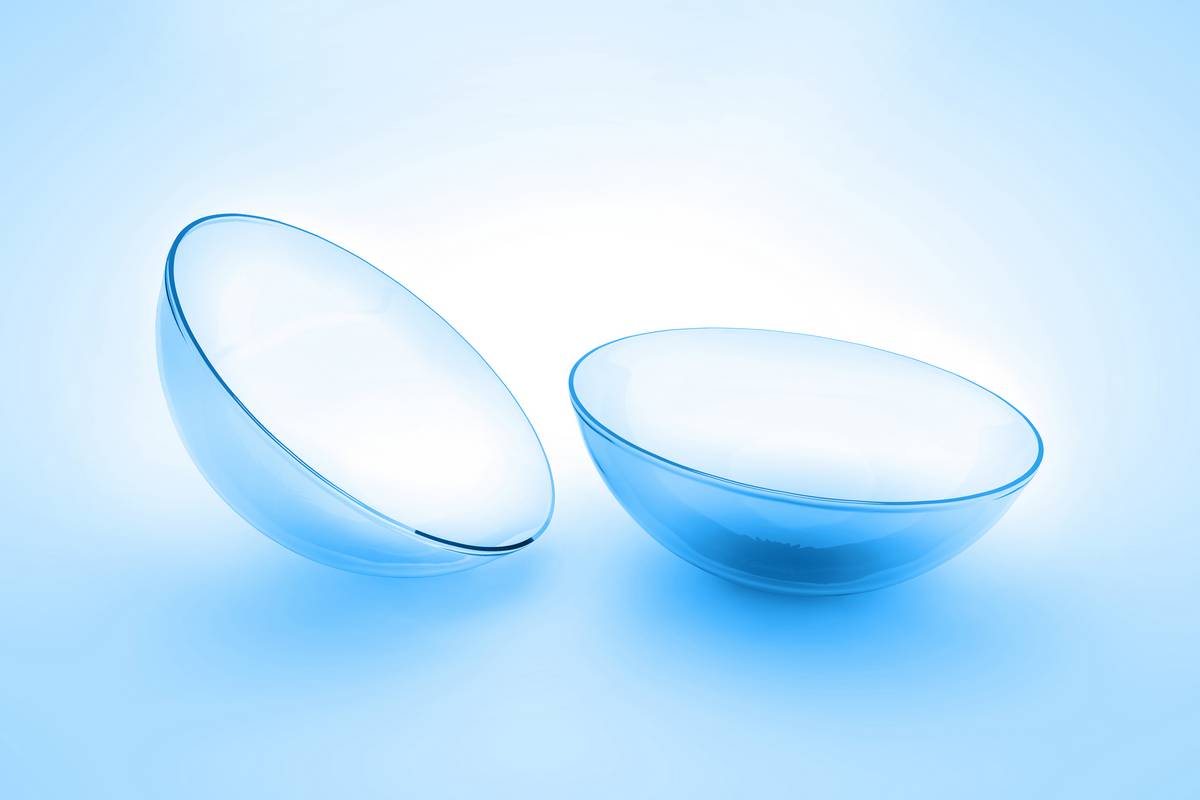 contact lenses on clear background