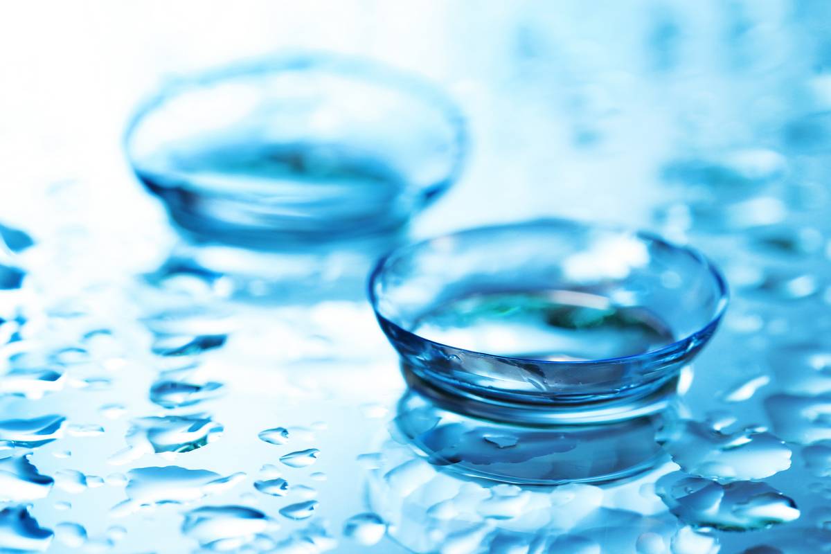 Contact lenses with water