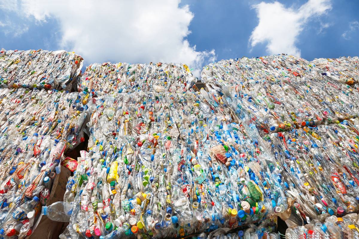 cubes of plastic recycling