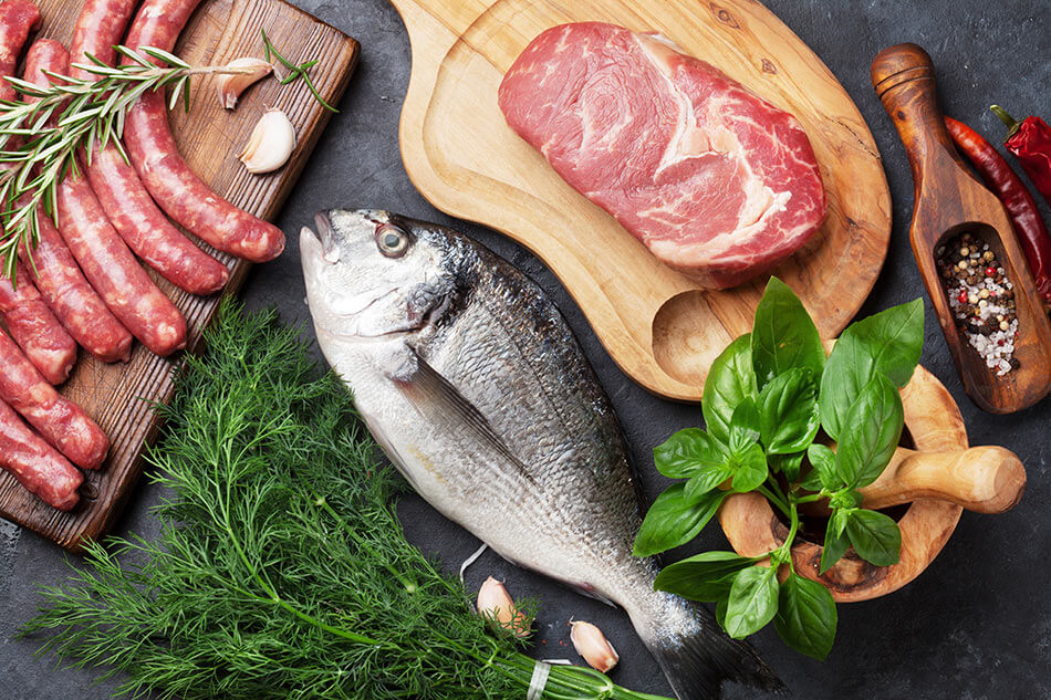 Meat and seafood contains taurine