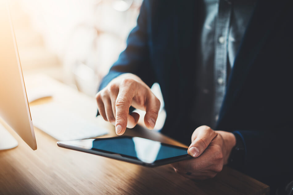 Man using digital device