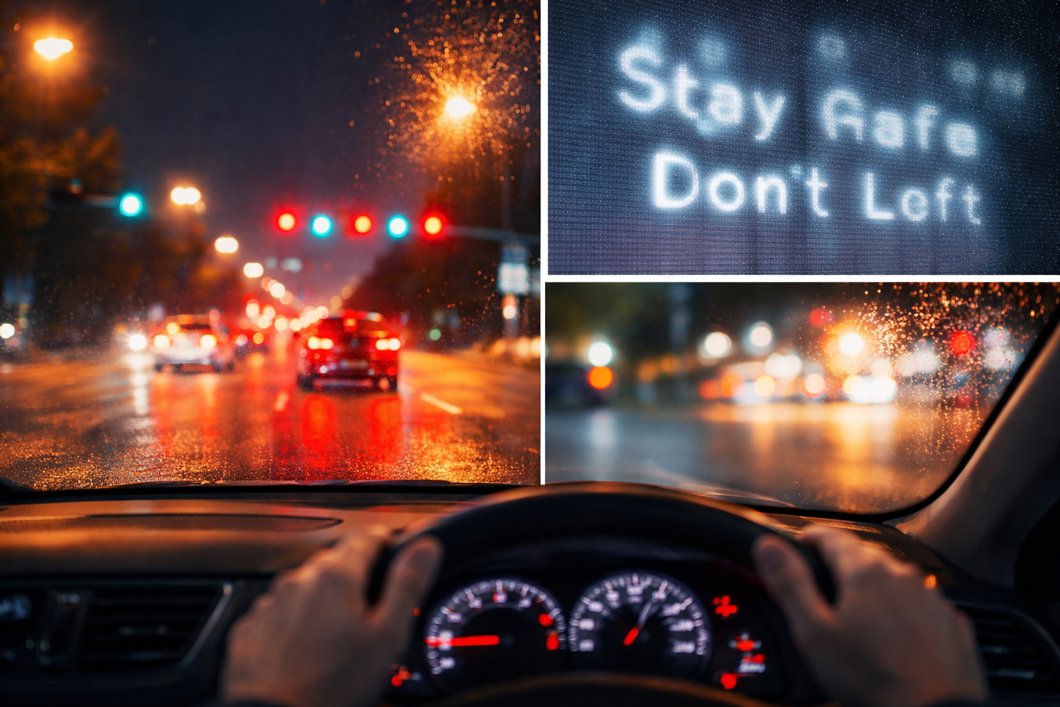 Night driving with blurred lights, a common symptom of astigmatism