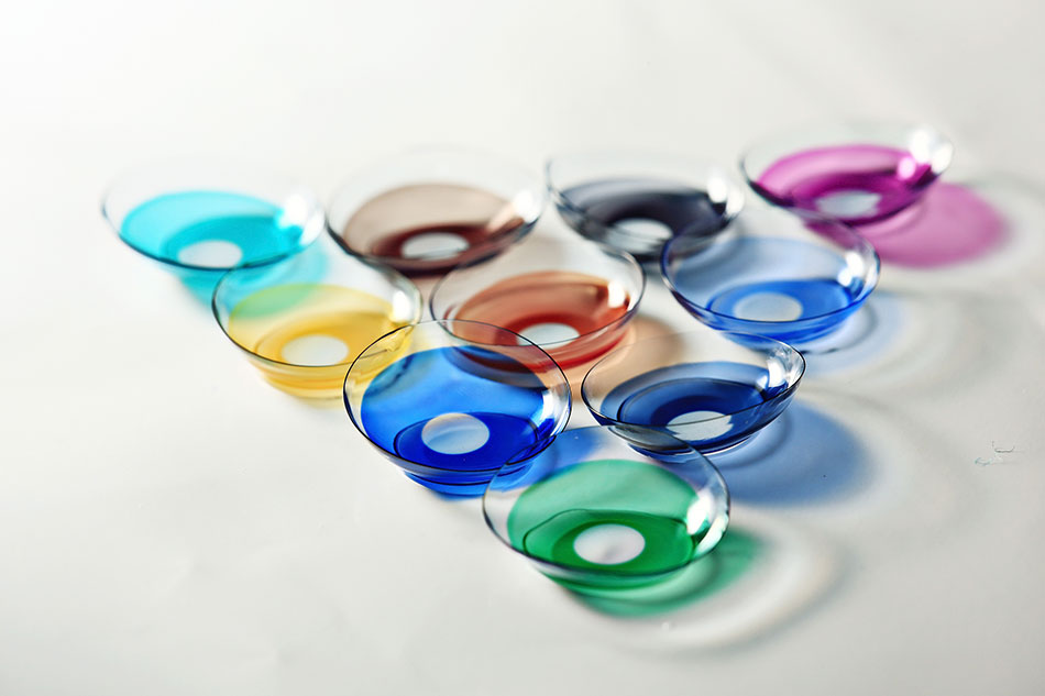 Various colored contact lenses