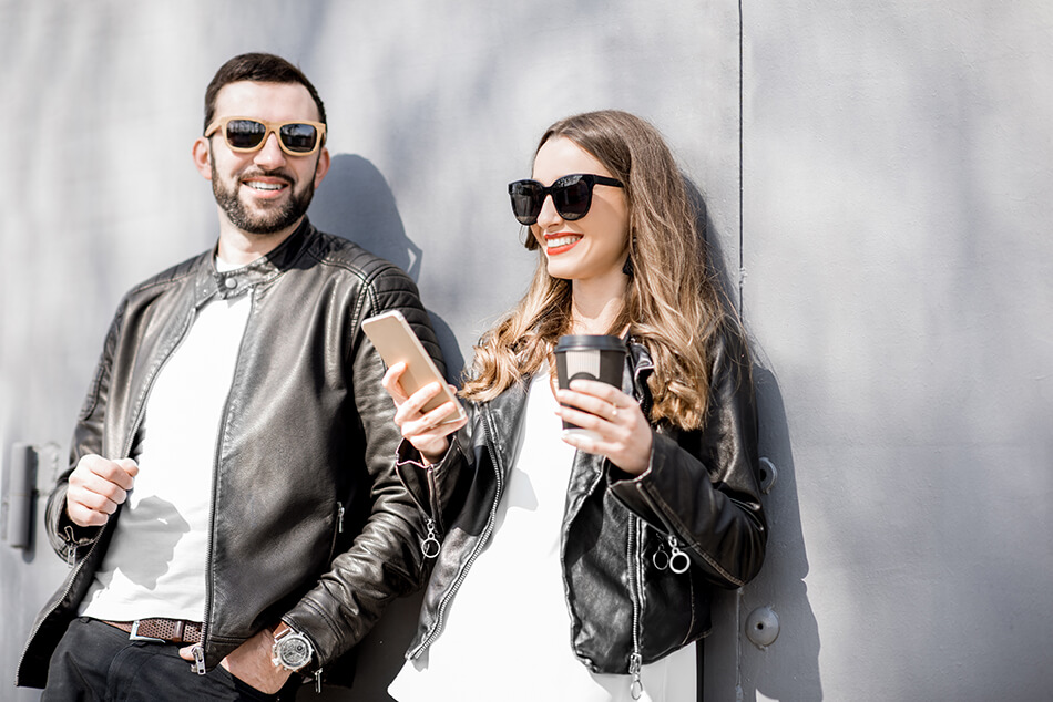 Young couple with eyewear